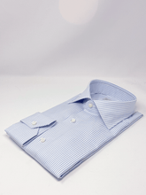 Carica l'immagine nel visualizzatore di Gallery, Camicia Gessato Azzurro Royal Oxford Collo Saint Tropez