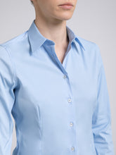 Carica l'immagine nel visualizzatore di Gallery, Camicia Donna Cotone Stretch Azzurro