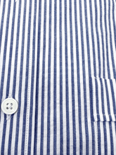 Carica l&#39;immagine nel visualizzatore di Gallery, Camicia Bacchetta Blu Seersucker Collo Francese

