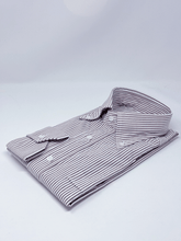 Carica l&#39;immagine nel visualizzatore di Gallery, Camicia Bacchetta Mattone Seersucker Collo Button-down
