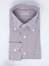Carica l&#39;immagine nel visualizzatore di Gallery, Camicia Bacchetta Mattone Seersucker Collo Button-down
