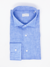 Carica l&#39;immagine nel visualizzatore di Gallery, Camicia Azzurra lino collo Versilia

