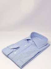 Carica l&#39;immagine nel visualizzatore di Gallery, Camicia Bacchetta Azzurra Seersucker Collo Francese
