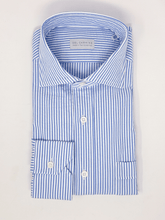 Carica l&#39;immagine nel visualizzatore di Gallery, Camicia Bacchetta Azzurra Seersucker Collo Francese
