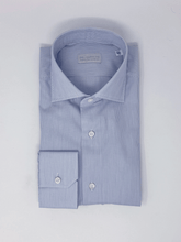 Carica l&#39;immagine nel visualizzatore di Gallery, Camicia Righina Blu Collo Francese
