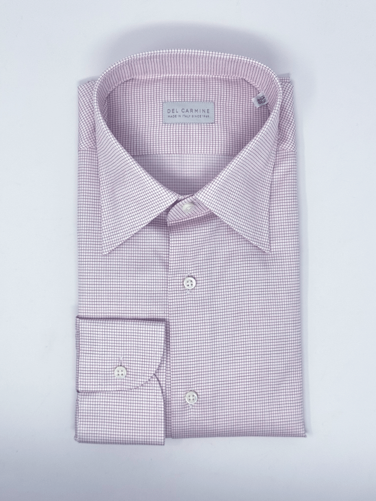 Camicia Quadretto Rosso Cotone Collo San Vigilio