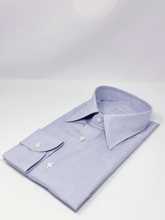 Carica l&#39;immagine nel visualizzatore di Gallery, Camicia Quadretto Blu Cotone Collo San Vigilio
