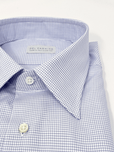 Carica l&#39;immagine nel visualizzatore di Gallery, Camicia Quadretto Blu Cotone Collo San Vigilio
