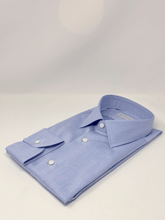 Carica l&#39;immagine nel visualizzatore di Gallery, Camicia Dobby azzurro cotone Collo Italiano
