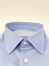 Carica l&#39;immagine nel visualizzatore di Gallery, Camicia Dobby azzurro cotone Collo Italiano
