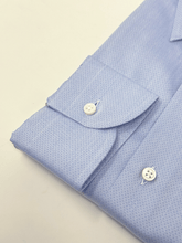 Carica l&#39;immagine nel visualizzatore di Gallery, Camicia Dobby azzurro cotone Collo Italiano
