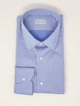 Carica l&#39;immagine nel visualizzatore di Gallery, Camicia Dobby azzurro cotone Collo Italiano
