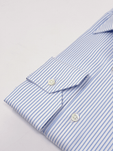 Carica l&#39;immagine nel visualizzatore di Gallery, Camicia Gessato Azzurro Royal Oxford Collo Saint Tropez
