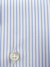 Carica l&#39;immagine nel visualizzatore di Gallery, Camicia Gessato Azzurro Royal Oxford Collo Saint Tropez
