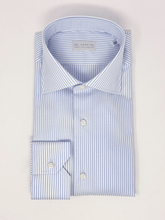 Carica l&#39;immagine nel visualizzatore di Gallery, Camicia Gessato Azzurro Royal Oxford Collo Saint Tropez
