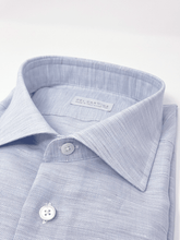 Carica l&#39;immagine nel visualizzatore di Gallery, Camicia Grigia Lino-Cotone operato Collo SemiFrancese
