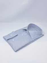 Carica l&#39;immagine nel visualizzatore di Gallery, Camicia Grigia Lino-Cotone operato Collo SemiFrancese
