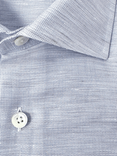 Carica l&#39;immagine nel visualizzatore di Gallery, Camicia Grigia Lino-Cotone operato Collo SemiFrancese
