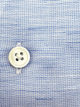 Carica l&#39;immagine nel visualizzatore di Gallery, Camicia Azzurra Lino-Cotone operato Collo SemiFrancese
