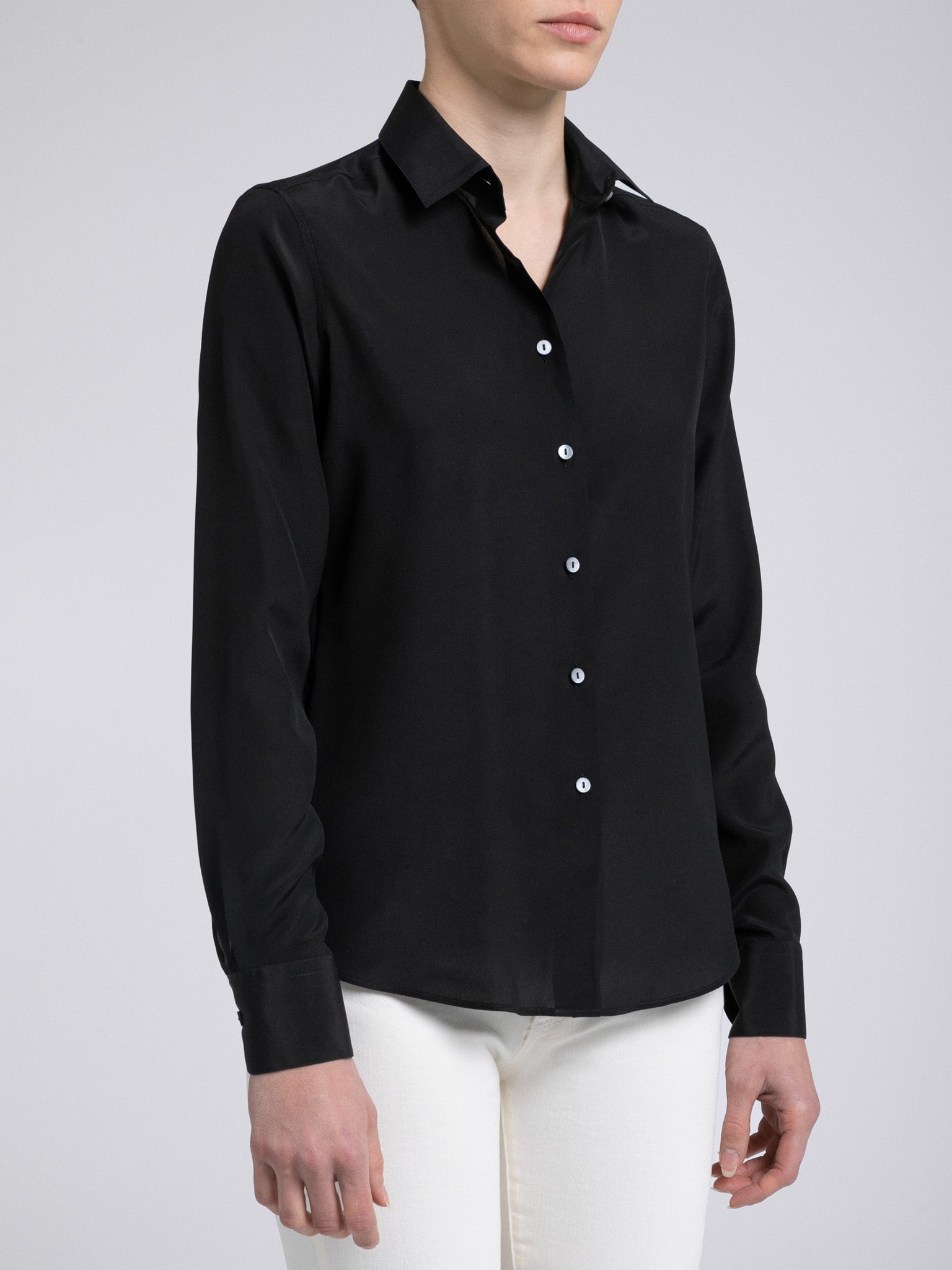 Camicia Donna Seta Nero Laboratorio del Carmine 1969