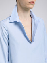 Carica l&#39;immagine nel visualizzatore di Gallery, Blusa Donna Elaine Cotone Fil-à-fil Azzurro
