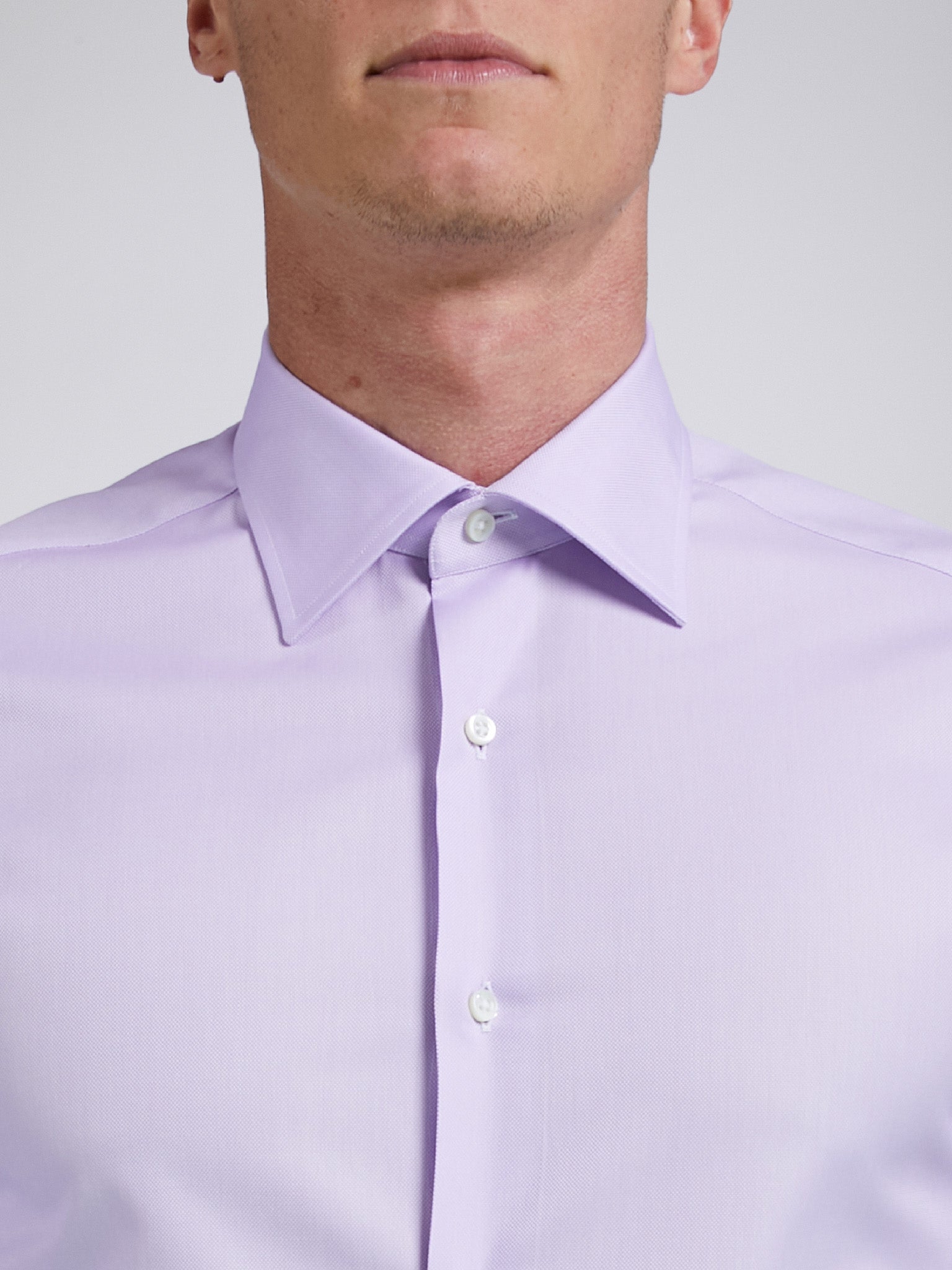 Camicia Uomo FYLTR A Maniche Lunghe – Colore Unito Lavanda, Colletto A Contrasto, Con Tasca, Tessuto Leggero