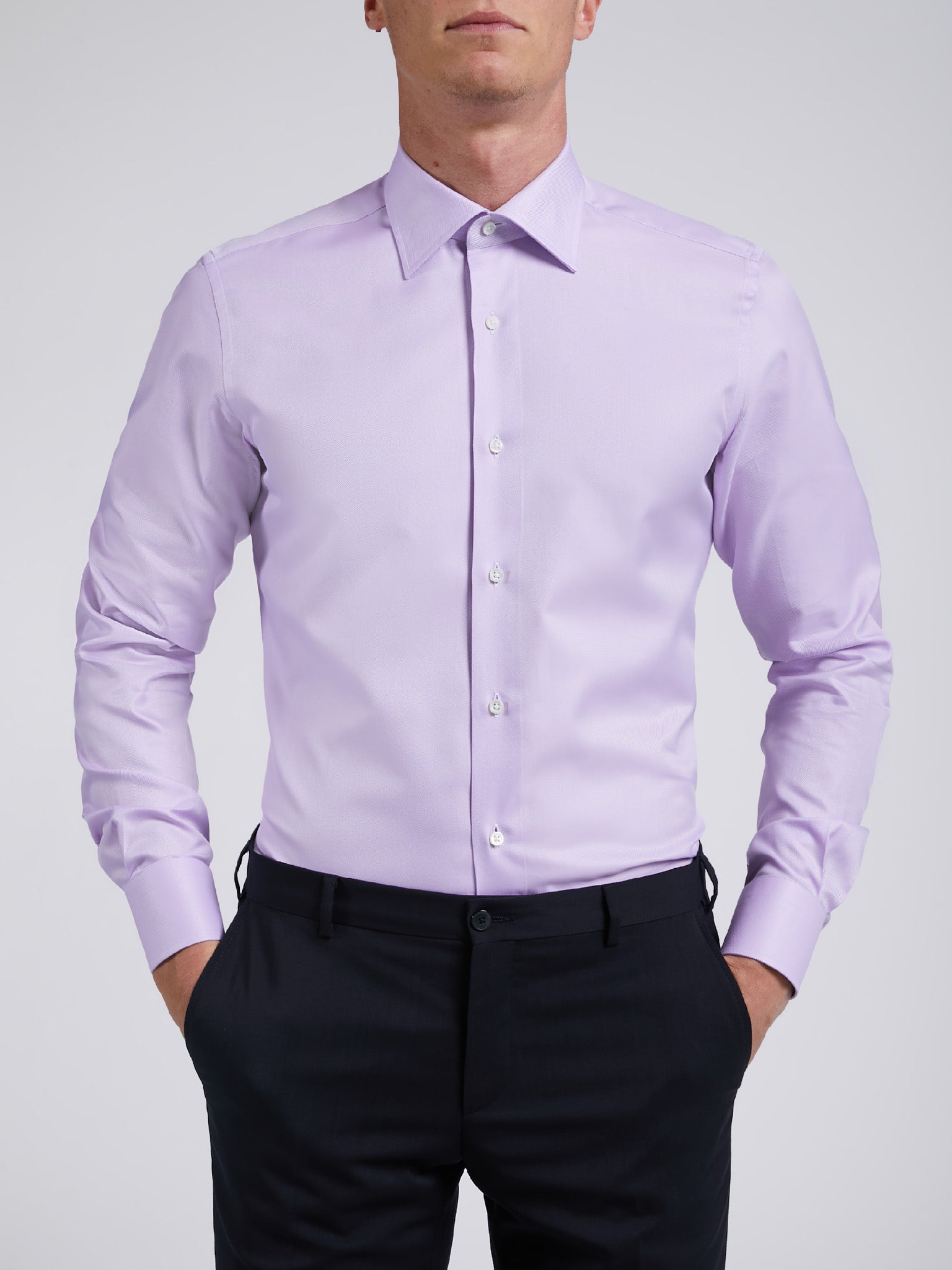 Camicia Outfit Pantaloni Lilla Abbinamento Camicia Viola Uomo